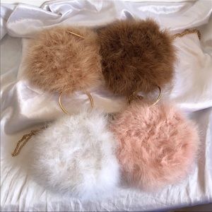 Blue furry in style bag